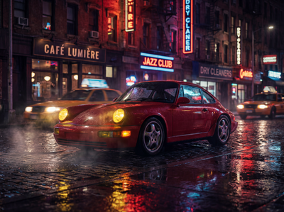 AI Vintage Porsche 911 Photo