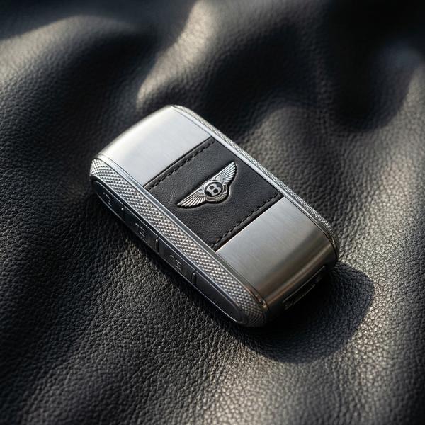 Close-up of a luxury car key showcasing exquisite craftsmanship.