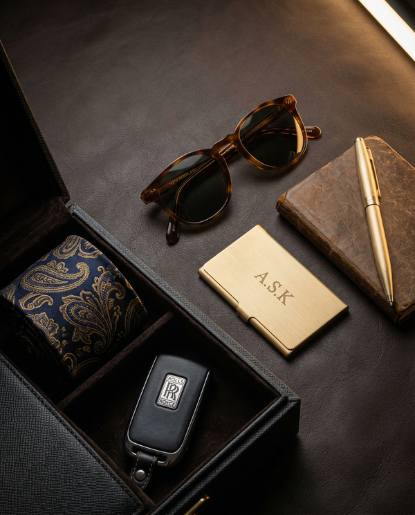 Louis Vuitton briefcase with Rolls-Royce key and Tom Ford tie