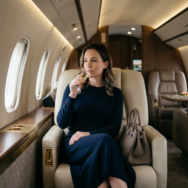 Luxury private jet lounge dating profile image