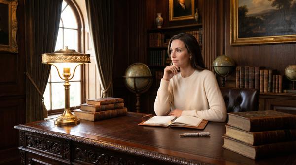 Refined elegance in a mansion study, showcasing luxury decor.