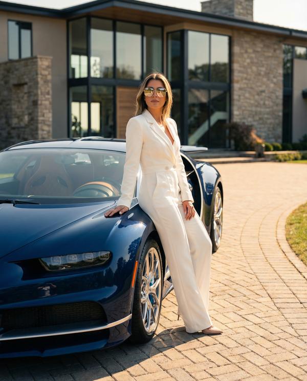 Heroine portrait of Bugatti, capturing its sleek side profile and sophistication.