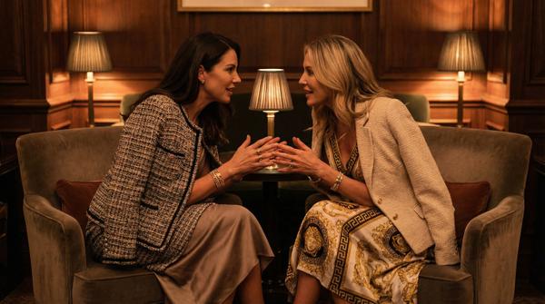 Members lounge with sophisticated conversation and champagne Members lounge with sophisticated conversation and champagne