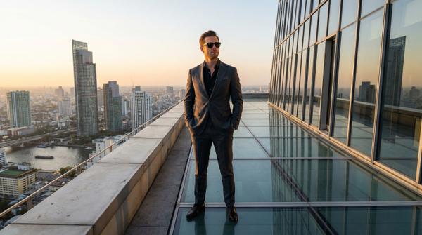 Golden hour cityscape featuring luxury urban vibes