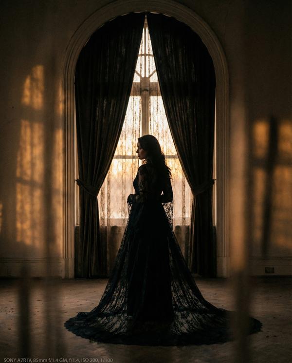 Moody interior silhouette with dark luxury aesthetics