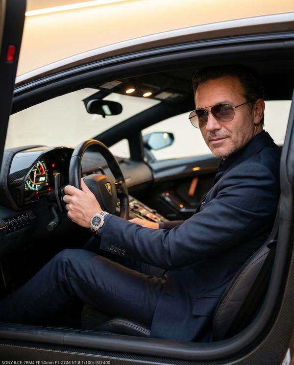 Luxury car interior featuring Dior man sunglasses, a blend of style and sophistication.