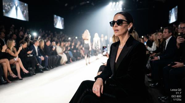 Luxurious front row at designer fashion show