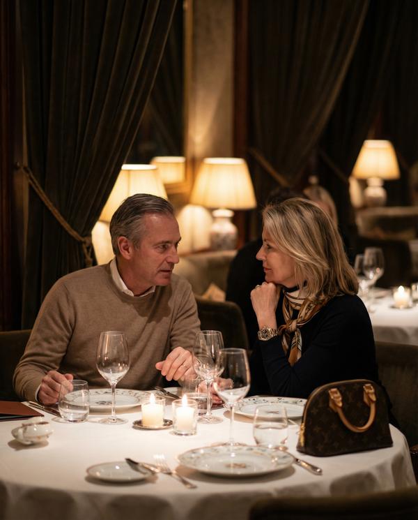 Elegant Michelin-star dining with luxury fashion