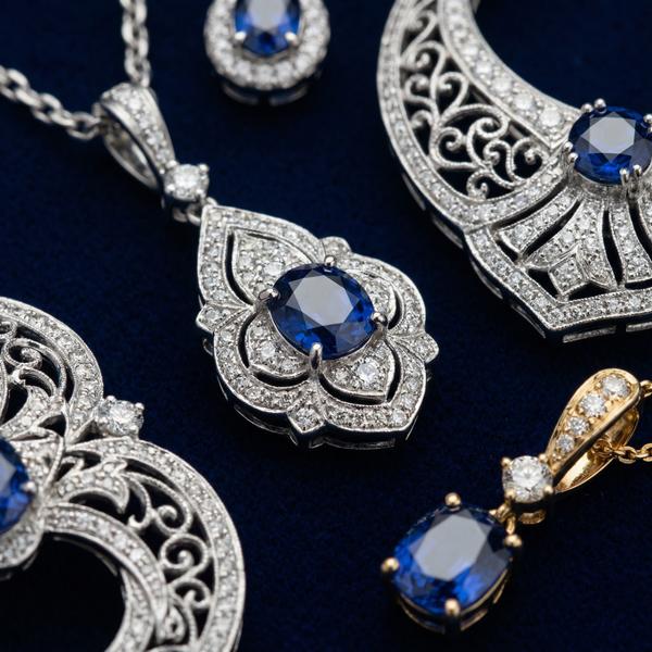 A luxurious jewelry collection featuring dazzling diamonds and gold pieces.