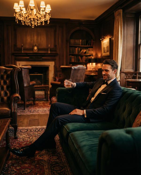 An evening glamour lounge showcasing plush seating and luxury decor.