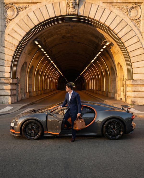 Exclusive entrance featuring a stunning supercar display