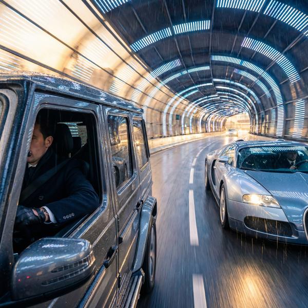 G-Wagon and Bugatti showcasing a dynamic duo in luxury